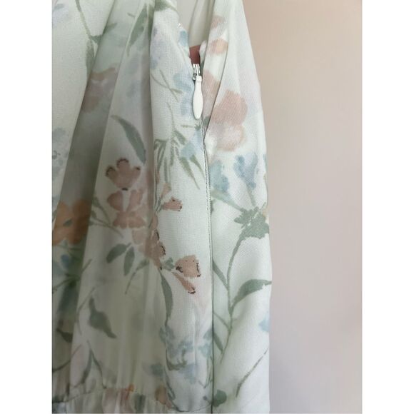 Abercrombie & Fitch Draped Open-Back Maxi Dress in Light Green Floral - Picture 8 of 11